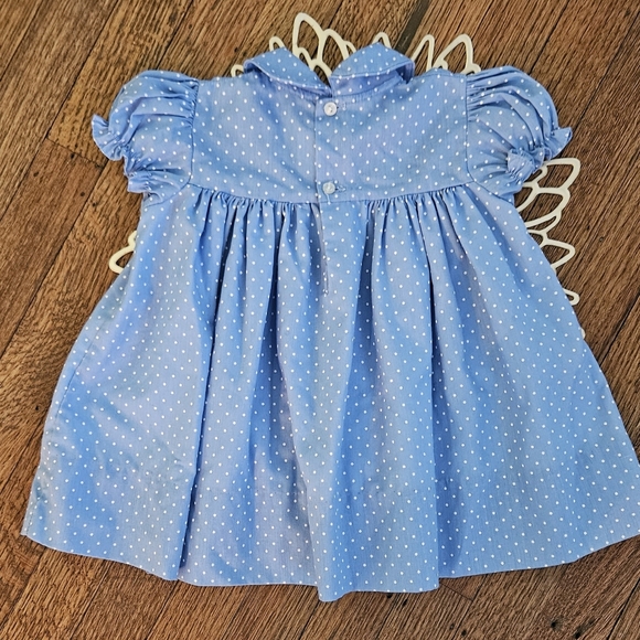 C.I.Castro & Co Vintage Classic Blue & White Dress w/ Puff Sleeves Size 12 M - Picture 6 of 6